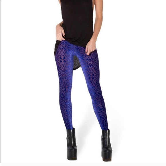 Blackmilk Pants - Blackmilk BURNED VELVET BLURPLE Size M